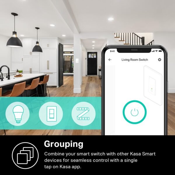 71RSt3Kni0L._SL1500_.jpg Kasa Smart 3 Way Switch HS210 KIT, Needs Neutral Wire, 2.4GHz Wi-Fi Light Switch works with Alexa and Google Home, UL Certified, No Hub Required, White,2 Count (Pack of 1)