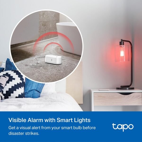 TP-Link Smart Water Leak Detector, Wi-Fi with Rapid Dripping Detection, 90dB Adjustable Alarm, App Alerts, Compatible with Alexa and Google Home