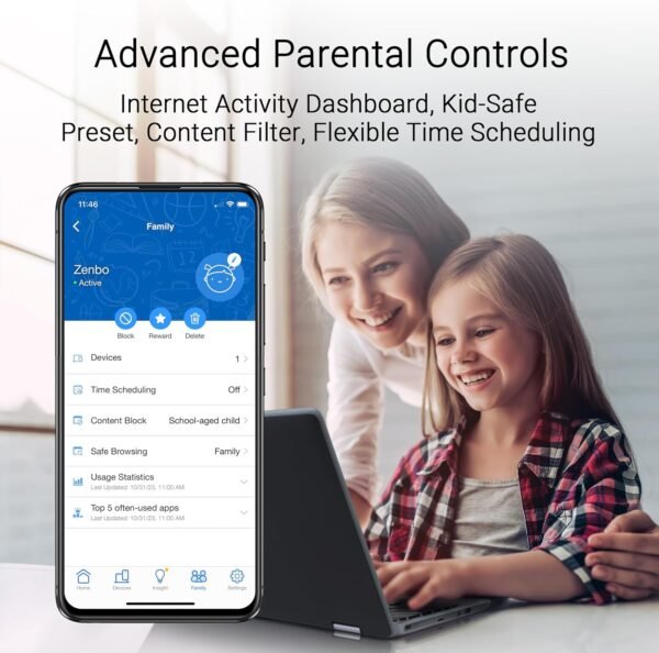 ASUS ZenWiFi BT10 Tri-Band WiFi 7 Mesh, 18 Gbps, 3000 sq.ft (1pk), Dual 10G Ports, Security and Parental Controls Included, Smart Home Master SSIDs, 4G & 5G Mobile Tethering