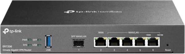 TP-Link ER7206 Multi-WAN Professional Wired Gigabit VPN Router Increased Network TP-Link ER7206 Multi-WAN Professional Wired Gigabit VPN Router Increased Network Capacity SPI Firewall Omada SDN Integrated Load Balance Lightning Protection