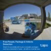 TP-Link Tapo Smart Video Doorbell Camera with Chime, Battery or Wired, 2K QHD Color Night Vison, No Monthly Fee, 180° Ultra-Wide Head-to-Toe View, Ring Call, Free AI Detection, Local Storage (D225)