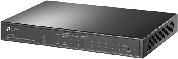 TP-Link TL-SG1210MPE | 8 Port Gigabit PoE Switch | Easy Smart Managed | 8 PoE+ Ports @123W, w/ 2 Uplink Gigabit Ports + 1 Combo SFP Slot | 3 Year Manufacturer Warranty | QoS, Vlan, IGMP & LAG