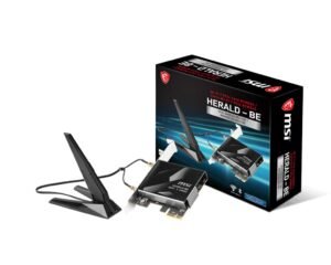 MSI Herald-BE WI-FI 7 MAX (Wi-Fi 7, 802.11BE, Bluetooth 5.4, MSI Herald-BE WI-FI 7 MAX (Wi-Fi 7, 802.11BE, Bluetooth 5.4, PCIe, Multi-Link Operation Technology, External Antenna)