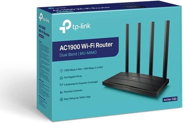 51Ddhm2MszL._AC_SL1000_.jpg TP-Link AC1900 Wireless MU-MIMO WiFi Router - Dual Band Gigabit Wireless Internet Routers for Home, Parental Contorls & QS, Beamforming (Archer C80) (Renewed)