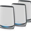 NETGEAR Orbi Whole Home Tri-band WiFi 6 Mesh Network System NETGEAR Orbi Whole Home Tri-band WiFi 6 Mesh Network System (RBK853) – Router With 2 Satellite Extenders, Security Features, Coverage Up To 7,500 Square Feet, 100 Devices, AX6000 (Up to 6Gbps)