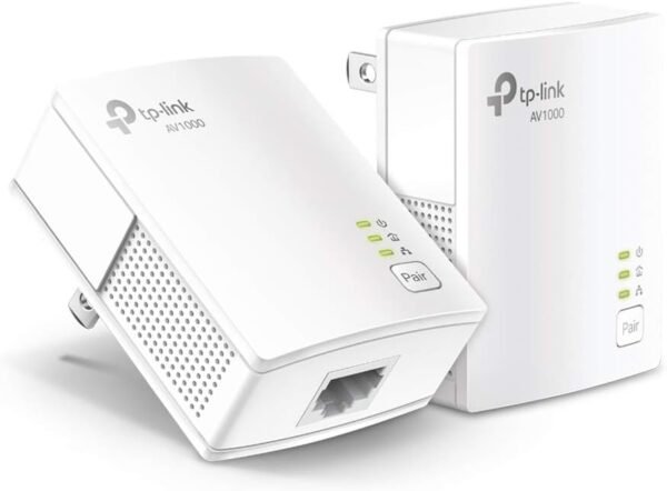 TP-Link AV1000 Powerline Starter Kit (TL-PA7017 KIT) - Gigabit Port, TP-Link AV1000 Powerline Starter Kit (TL-PA7017 KIT) - Gigabit Port, Plug&Play, Ethernet Over Power, Nano Size, Ideal for Smart TV, Online Gaming, Wired Connection Only (Renewed)