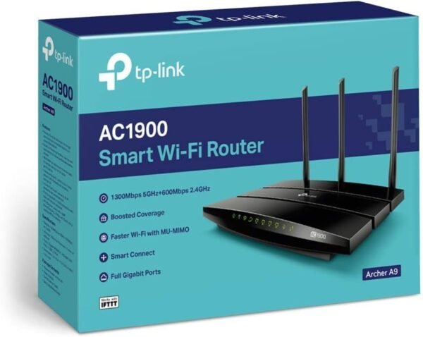 51YCCPLSYL._AC_SL1000_.jpg TP-Link AC1900 Smart WiFi Router (Archer A9) - High Speed MU- MIMO Router, Gigabit, VPN Server, Beamforming (Renewed)