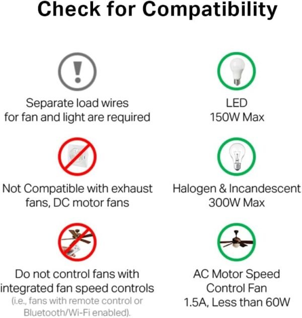 51f9xpVVO2L._AC_SL1000_.jpg Kasa Smart Ceiling Fan Control & Dimmer Switch | Adjustable 4-Speed Fan & Brightness Control | Works w/Apple HomeKit, Alexa & Google Home | 2.4G Wi-Fi Only, Single Pole, Neutral Wire Required | KS240