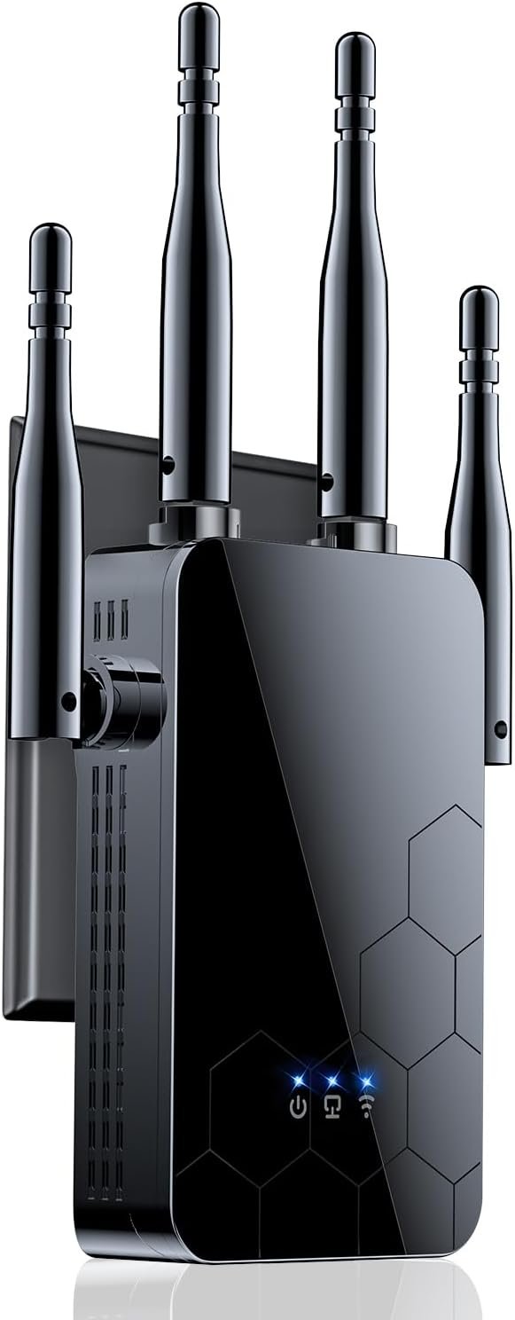 2025 Newest WiFi Extender Internet Booster, 10000 Sq.ft Long Range Repeater Wireless Routers Amplifier, Mesh Wi-Fi 80% Faster | Broader Than Ever, Support More Network Devices at Home, 1-Tap Setup