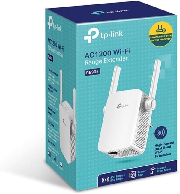 61-S2QHHeML._AC_SL1000_.jpg TP-Link | AC1200 WiFi Range Extender | Up to 1200Mbps | Dual Band WiFi Extender, Repeater, Wifi Signal Booster, Access Point| Easy Set-Up | Extends Internet Wifi to Smart Home & Alexa Devices (RE305)
