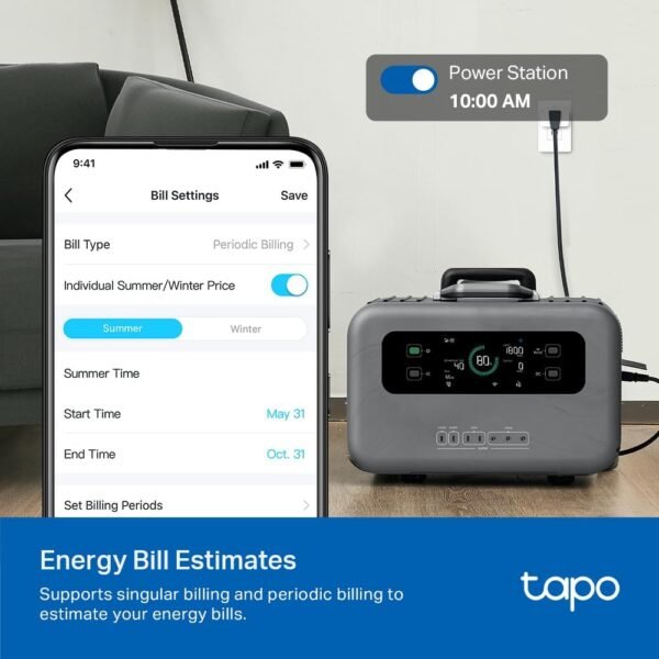 TP-Link 𝗧𝗮𝗽𝗼 Smart Plug Wi-Fi Mini, Energy Monitoring, Compatible with Alexa & Google Home & Samsung SmartThings, Timer, 15A/1800W Max, ETL Certified, 2.4G Wi-Fi Only, Tapo P115(2-Pack)