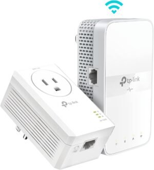 TP-Link Powerline WiFi Extender TL-WPA7617 KIT - Includes AV1000 Powerline Ethernet Network Adapter and AC1200 Dual Band Extender, Gigabit Port, Passthrough, OneMesh, Ethernet Over Power, Plug & Play