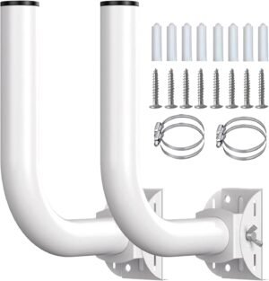 Pole Mount Bracket for Wireless Bridge Point to Point, TP Pole Mount Bracket for Wireless Bridge Point to Point, TP - Link Mounting Bracket for Outdoor Access Point Mounting Pole, and Universal Antenna Wall Mount Bracket (2 Pack)