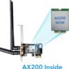 61SFg7EmR7L._AC_SL1200_.jpg Cudy New AX3000 Wireless WiFi 6 PCIe Card for PC, Bluetooth 5.2, AX200, 3000Mbps WiFi 6 Speed, 802.11ax/ac/a/b/g/n, Windows 11, 10, WE3000
