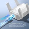 AX3000 WiFi 6 Extender, Dual Band WiFi Extender Signal Booster, Internet Booster with Gigabit Ethernet Port, Covers Up to 12,000sq.ft and 99 Devices, Faster Speed and Easy Setup, White
