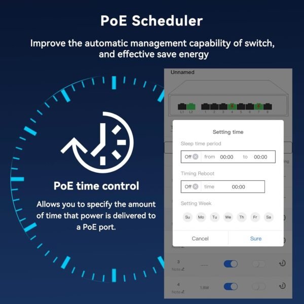 61cnpEnx9sL._AC_SL1500_.jpg STEAMEMO 16 Port Gigabit PoE Switch, Smart Managed Gigabit Ethernet Switch, 16 PoE+ Ports@240W, Plug and Play, Vlan, Fanless, Desktop or Rackmount, Overload Protection w/ Port