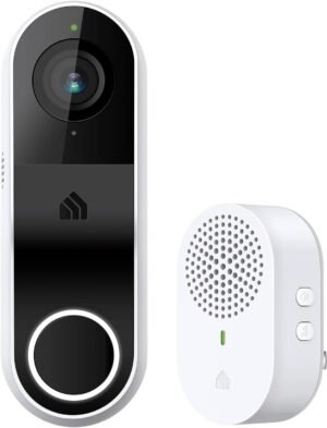 Kasa Smart Video Doorbell Camera Hardwired w/ Chime, 2K Resolution, Kasa Smart Video Doorbell Camera Hardwired w/ Chime, 2K Resolution, Always-on Power, Night Vision, 2-Way Audio, Real-Time Notification, Cloud & SD Card Storage, Works w/ Alexa & Google Home (KD110)