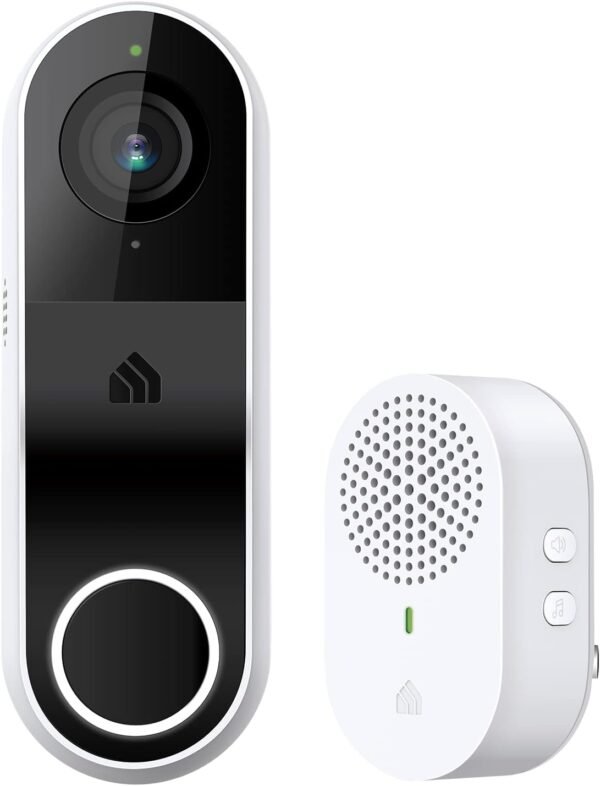 Kasa Smart Video Doorbell Camera Hardwired w/ Chime, 2K Resolution, Kasa Smart Video Doorbell Camera Hardwired w/ Chime, 2K Resolution, Always-on Power, Night Vision, 2-Way Audio, Real-Time Notification, Cloud & SD Card Storage, Works w/ Alexa & Google Home (KD110)