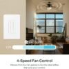 61hops3UINL._AC_SL1000_.jpg Kasa Smart Ceiling Fan Control & Dimmer Switch | Adjustable 4-Speed Fan & Brightness Control | Works w/Apple HomeKit, Alexa & Google Home | 2.4G Wi-Fi Only, Single Pole, Neutral Wire Required | KS240