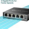 61i8nlk3ZbL._AC_SL1000_.jpg TP-Link 5-Port Gigabit Ethernet Easy Smart Switch | Unmanaged Pro | Plug and Play | Desktop | Sturdy Metal w/Shielded Ports | Limited Lifetime Replacement (TL-SG105E), Black…