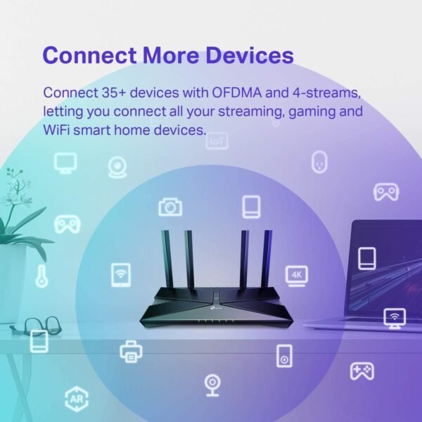Certified Refurbished TP-Link Archer AX20 AX1800 Smart Dual-Band Wi-Fi 6 Router (Renewed)