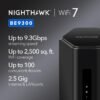 61qO0NrZ18L._AC_SL1200_.jpg NETGEAR Nighthawk WiFi 7 Router (BE9300) – Security Features, 9.3Gbps Wireless Speed, 2.5 Gigabit Internet Port, Tri-Band Gaming Router, Covers 2,500 sq. ft., 100 Devices, Built-in VPN, USB 3.0