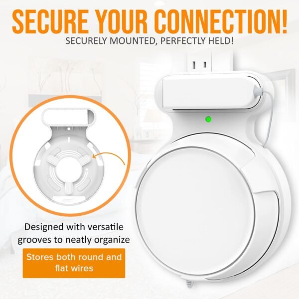 Wall Mount Bracket for TP-Link Deco BE23/BE25/BE3600/BE5000 Mesh WiFi 7 System Network and Power Cord Management Space-Saving TP-Link WiFi 7 Router Wall Mount Bracket (White-3Pack,White)