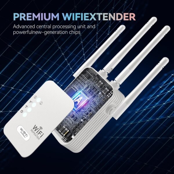 WiFi Extender, 2025 Fastest WiFi Booster 1200Mbps Dual Band (5GHz/2.4GHz) WiFi Extenders Signal Booster for Home, WiFi Repeater with Ethernet Port Covers up to 12880sq. ft and 55 Devices-Medium