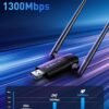 Wireless USB WiFi Adapter for PC - Nineplus 1200Mbps Dual 5Dbi Antennas 5G/2.4G WiFi Adapter for Desktop PC Laptop Windows11/10/8/7/Vista/XP, Wireless Adapter for Desktop Computer Network Adapters