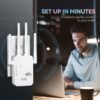 WiFi Extender, 2025 Fastest WiFi Booster 1200Mbps Dual Band (5GHz/2.4GHz) WiFi Extenders Signal Booster for Home, WiFi Repeater with Ethernet Port Covers up to 12880sq. ft and 55 Devices-Medium