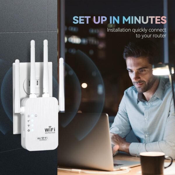 WiFi Extender, 2025 Fastest WiFi Booster 1200Mbps Dual Band (5GHz/2.4GHz) WiFi Extenders Signal Booster for Home, WiFi Repeater with Ethernet Port Covers up to 12880sq. ft and 55 Devices-Medium
