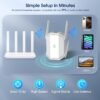 AX3000 WiFi 6 Extender, Dual Band WiFi Extender Signal Booster, Internet Booster with Gigabit Ethernet Port, Covers Up to 12,000sq.ft and 99 Devices, Faster Speed and Easy Setup, White