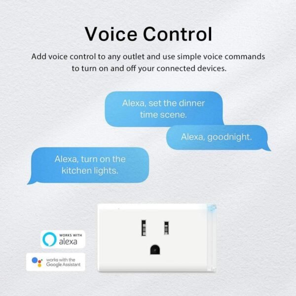 71MESHNqBJL._AC_SL1200_.jpg Kasa Smart Plug by TP-Link, Smart Home Wi-Fi Outlet Works with Alexa, Echo, Google Home & IFTTT, No Hub Required, Remote Control, 15 Amp, UL Certified, 1-Pack(HS103) , WHITE