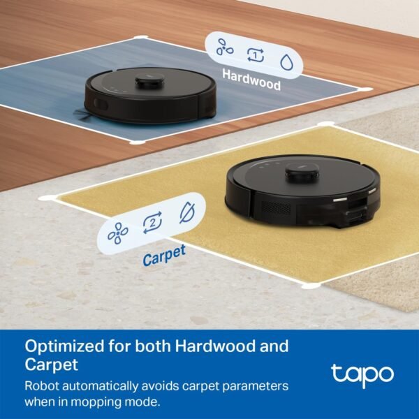 71V5J4D8Y4L._AC_SL1500_.jpg Tapo LiDAR Smart Navigation Robot Vacuum and Mop with Self-Emptying Dock, 5300Pa Max, 97%+ Dust Pickup Rate, Customizable Cleaning, Self-Charging, Compatible with Alexa & Google Home, RV30 Max Plus