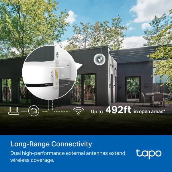 71lSph9L-zL._AC_SL1000_.jpg Tapo 3K 5MP Outdoor Pan/Tilt Security Wi-Fi Camera – 360° View, Free Person/Vehicle Detection, Starlight Color Night Vision, IP66, Sound and Light Alarm, Works w/Alexa and Google Home, VistaCam 360°