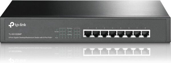 TP-Link TL-SG1008MP 8 Port PoE Switch | Gigabit x 8 PoE+ Ports @153W Rackmount Plug & Play Sturdy Metal Shielded Ports Overload Protection w/ Port Priority