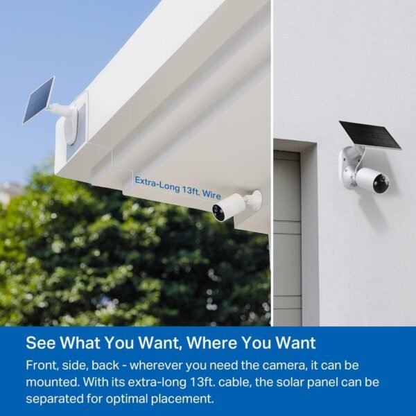 TP-Link Solar Panel A200, Compatible with Tapo MagCam C425, Tapo C420, Long-Lasting Charging Power with High-Efficiency Solar Cells, IP65 Weatherproof, 360 Adjustable Angle