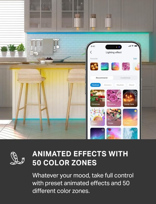 81NsL287cIL._AC_SL1500_.jpg Tapo TP-Link RGBWIC Smart LED Light Strip 16.4Ft, 1000 Lumens, 16M Dimmable Colors, 50 Color Zones, Works w/Apple HomeKit/Alexa/Google Home, Sync-to-Sound, IP44 PU Coating, Trimmable L930-5