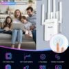 2025 New WiFi Extender Signal Booster, Long Range up to 13355Sq.ft, Wireless Internet Repeater Routers Signal Amplifier for Home, Office, Garage, 8X Faster Access Point with Ethernet Port, 1-Tap Setup