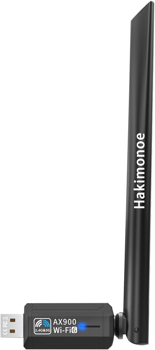 WiFi USB Adapter for PC Desktop, Wi-Fi 6 AX900Mbps Dual Band 5GHz 2.4GHz Wireless Network Dongle, 5dBi High Gain Antenna, WPA3 for Win 11 10 7 Laptop Computer, Plug n Play w/Auto Driver