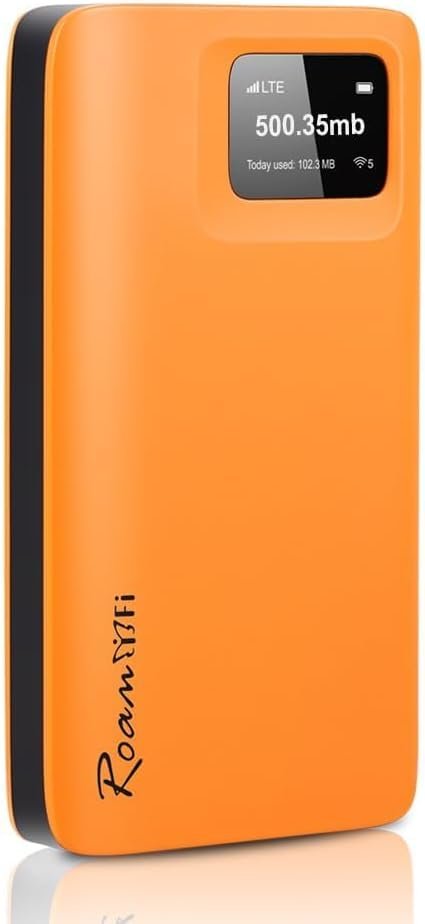 RoamWiFi 4G LTE Portable Hotspot - 10GB US + 1GB Global Data (30 Days), 10 Devices, 170+ Countries, No SIM/Contract - Travel, Home, Gaming (02 RoamWiFi 4G Hotspot【10G USA + 1G Global Data】)
