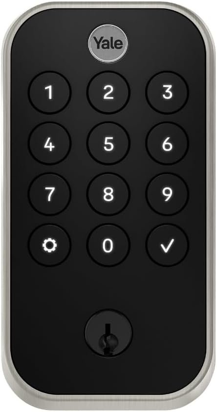 Yale Security Assure Lock 2 Touch Deadbolt, Satin Nickel Keyed Smart Entry Door Lock with Wi-Fi Connected Keypad and Fingerprint Scanner for Code Entry and Remote Access, YRD410-F-WF1-619