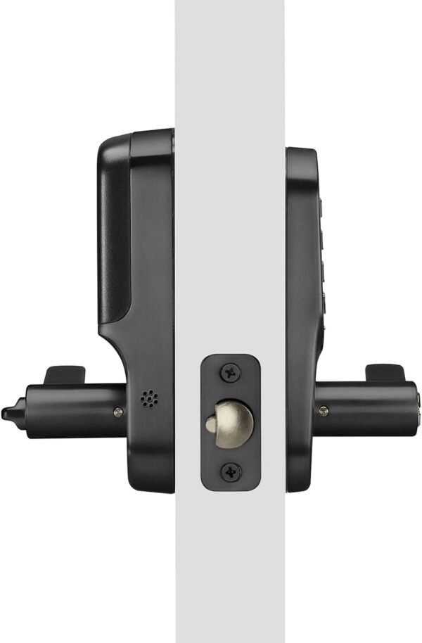 Yale Assure Lever Entry Door Handle with Wi-Fi Connected Physical Keypad, Black Suede Smart Door Lock with Handle, Back-Up Key, ‎YRL216-WF1-BSP