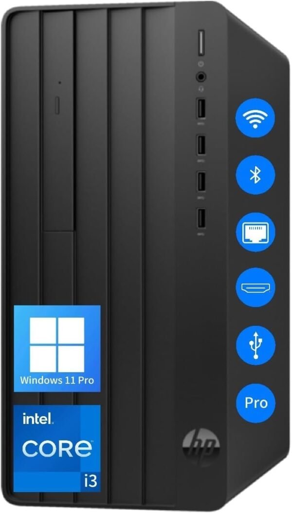 HP 2024 Business Tower Desktop | 12th Gen Intel Processor HP 2024 Business Tower Desktop | 12th Gen Intel Processor | HDMI | VGA | DVD-RW | Wi-Fi | 2-Monitor Support | Windows 11 Pro (Intel i3 Processor, 32GB RAM | 1TB SSD + 1TB HDD)