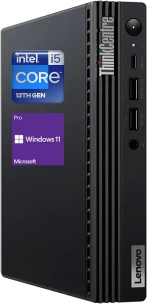 Lenovo ThinkCentre M70q MFF Business Desktop, 13th Gen Intel Core Lenovo ThinkCentre M70q MFF Business Desktop, 13th Gen Intel Core i5-13400T, 16GB RAM, 512GB SSD, Wired Keyboard & Mouse, Antenna, HDMI, DP Port, RJ45, Wi-Fi 6, Windows 11 Pro, Black