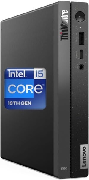 Lenovo ThinkCentre 50q Gen 4 Business Mini Desktop, 13th Gen Lenovo ThinkCentre 50q Gen 4 Business Mini Desktop, 13th Gen Intel Core i5-13420H, 32GB RAM, 1TB SSD, Display Port, Wired Keyboard & Mouse, Wi-Fi 6, Windows 11 Pro, Black