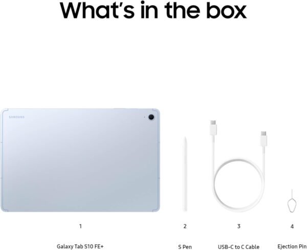 Samsung Galaxy Tab S10 FE+ 13.1” 256GB WiFi Android Tablet, Large Display, Long Battery Life, Exynos 1580 Processor, IP68, S Pen for Note-Taking, US Version, 2 Yr Manufacturer Warranty, Blue