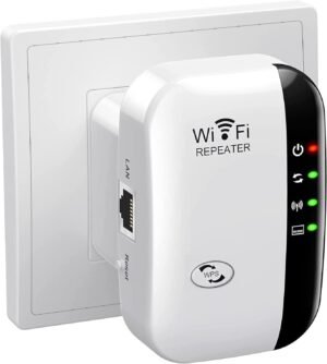 WiFi Extender, WiFi Signal Booster Up to 5800sq.ft and 56+ Devices, WiFi Range Extender, Wireless Internet Repeater, Long Range Amplifier with Ethernet Port,1-Key Setup, Access Point, Alexa Compatible