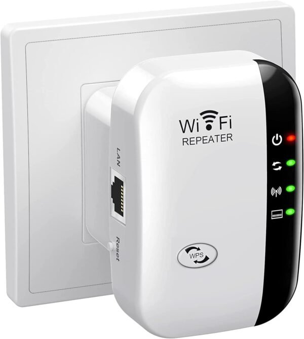 WiFi Extender, WiFi Signal Booster Up to 5800sq.ft and 56+ Devices, WiFi Range Extender, Wireless Internet Repeater, Long Range Amplifier with Ethernet Port,1-Key Setup, Access Point, Alexa Compatible