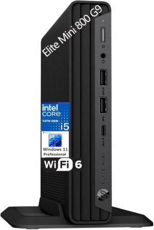 HP Desktop Computer PC Elite Mini 800 G9 MFF for HP Desktop Computer PC Elite Mini 800 G9 MFF for Business, Intel 14-Core i5-14500 (Beat i7-13700), 32GB DDR5 RAM, 1TB PCIe SSD, WiFi 6, Bluetooth, Type-C, Keyboard and Mouse, Windows 11 Pro Vent-HEA